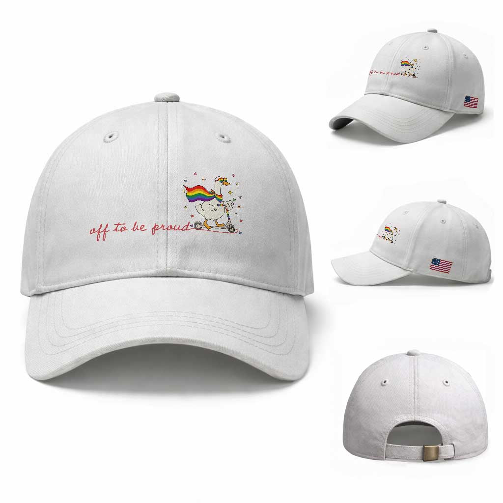 Silly Goose LGBTQ Pride Baseball Cap Off To Be Proud TS14 Baseball Cap Universal Fit White Print Your Wear