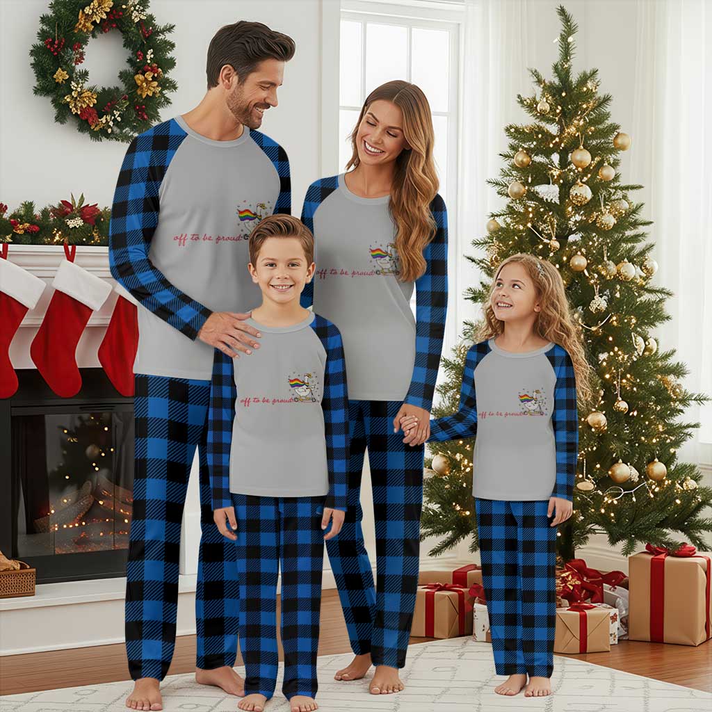 Silly Goose LGBTQ Pride Plaid Pajama Set Off To Be Proud TS14 Blue Plaid Print Your Wear