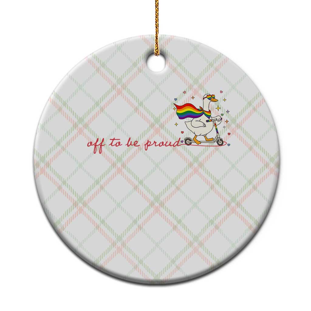 Silly Goose LGBTQ Pride Ceramic Ornament Off To Be Proud TS14 1pc Christmas Plaid Print Your Wear