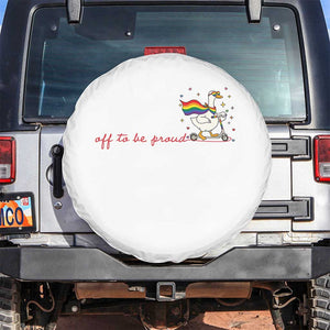 Silly Goose LGBTQ Pride Spare Tire Cover Off To Be Proud TS14 No hole White Print Your Wear