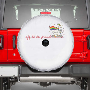 Silly Goose LGBTQ Pride Spare Tire Cover Off To Be Proud TS14 White Print Your Wear