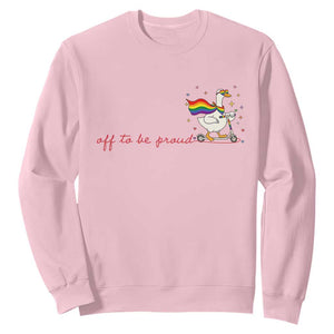 Silly Goose LGBTQ Pride Sweatshirt Off To Be Proud TS14 Light Pink Print Your Wear