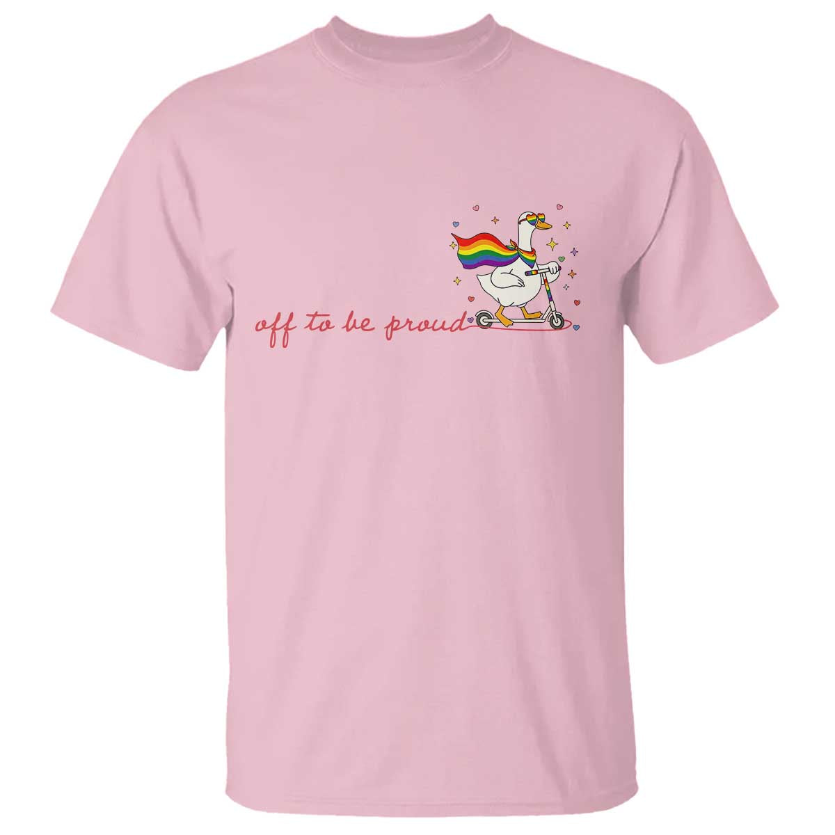 Silly Goose LGBTQ Pride T Shirt Off To Be Proud TS14 Light Pink Print Your Wear