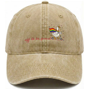 Silly Goose LGBTQ Pride Washed Cotton Baseball Cap Off To Be Proud TS14 Print Your Wear