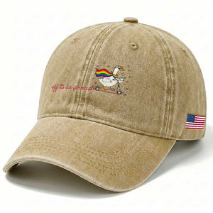 Silly Goose LGBTQ Pride Washed Cotton Baseball Cap Off To Be Proud TS14 Print Your Wear