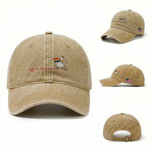 Silly Goose LGBTQ Pride Washed Cotton Baseball Cap Off To Be Proud TS14 Washed Cap Universal Fit Khaki Print Your Wear