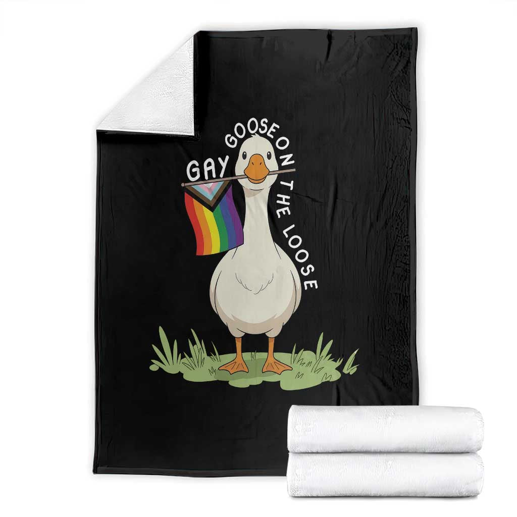 Silly Goose LGBTQ Rainbow Throw Blanket Funny Gay Pride Month TS14 Black Print Your Wear