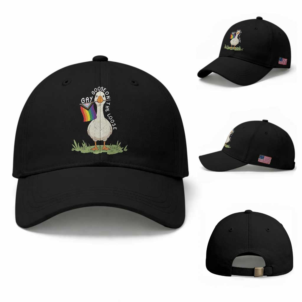 Silly Goose LGBTQ Rainbow Baseball Cap Funny Gay Pride Month TS14 Baseball Cap Universal Fit Black Print Your Wear