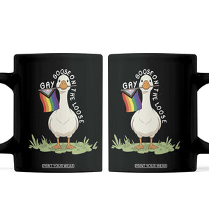 Silly Goose LGBTQ Rainbow Coffee Mug Funny Gay Pride Month TS14 Black Print Your Wear