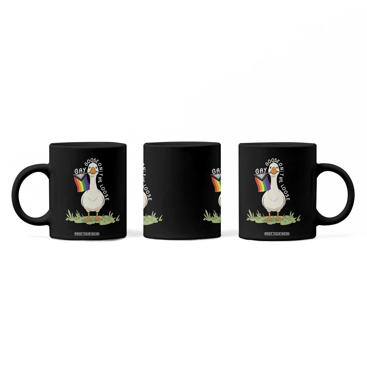 Silly Goose LGBTQ Rainbow Coffee Mug Funny Gay Pride Month TS14 Print Your Wear