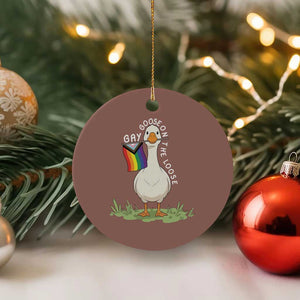 Silly Goose LGBTQ Rainbow Ceramic Ornament Funny Gay Pride Month TS14 1pc Mocha Print Your Wear