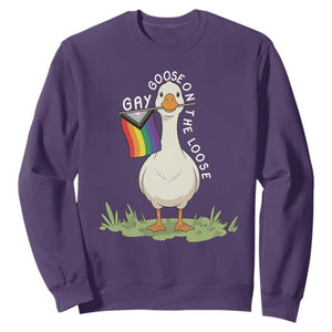 Silly Goose LGBTQ Rainbow Sweatshirt Funny Gay Pride Month TS14 Purple Print Your Wear