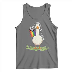 Silly Goose LGBTQ Rainbow Tank Top Funny Gay Pride Month TS14 Black Heather Print Your Wear