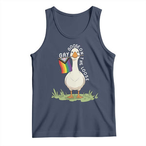 Silly Goose LGBTQ Rainbow Tank Top Funny Gay Pride Month TS14 Navy Print Your Wear