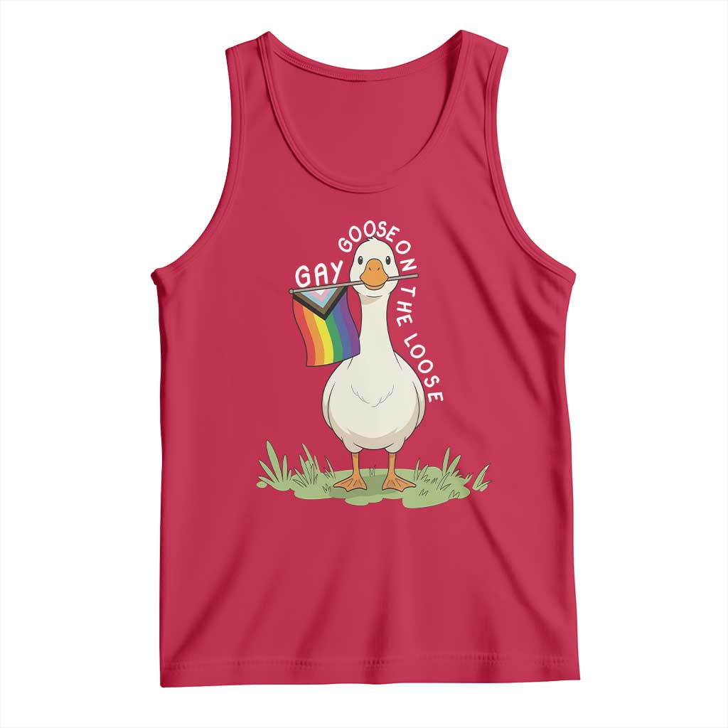 Silly Goose LGBTQ Rainbow Tank Top Funny Gay Pride Month TS14 Red Print Your Wear