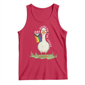 Silly Goose LGBTQ Rainbow Tank Top Funny Gay Pride Month TS14 Red Print Your Wear