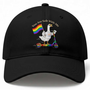 You Are Safe With Me Baseball Cap LGBTQ Pride Goose Rainbow TS14 Print Your Wear