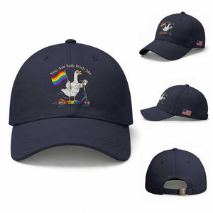 You Are Safe With Me Baseball Cap LGBTQ Pride Goose Rainbow TS14 Baseball Cap Universal Fit Navy Print Your Wear