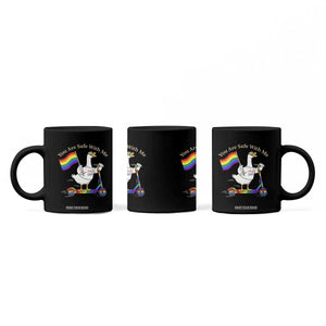 You Are Safe With Me Coffee Mug LGBTQ Pride Goose Rainbow TS14 Print Your Wear
