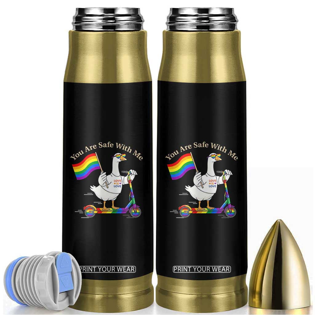 You Are Safe With Me Bullet Tumbler LGBTQ Pride Goose Rainbow TS14 Black Print Your Wear
