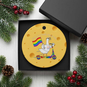 You Are Safe With Me Ceramic Ornament LGBTQ Pride Goose Rainbow TS14 1pc Yellow Cheese Print Your Wear