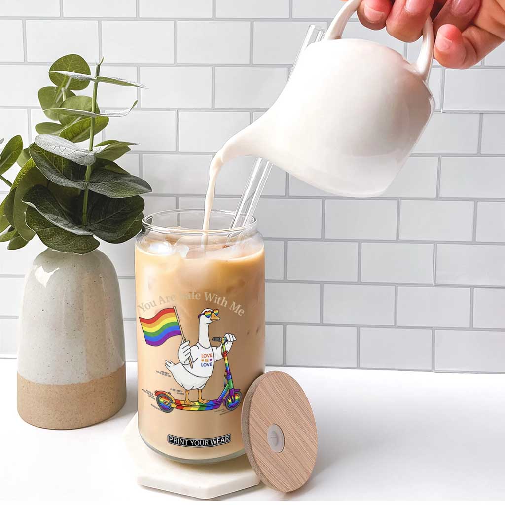 You Are Safe With Me Glass Can LGBTQ Pride Goose Rainbow TS14 Print Your Wear
