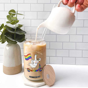 You Are Safe With Me Glass Can LGBTQ Pride Goose Rainbow TS14 Print Your Wear