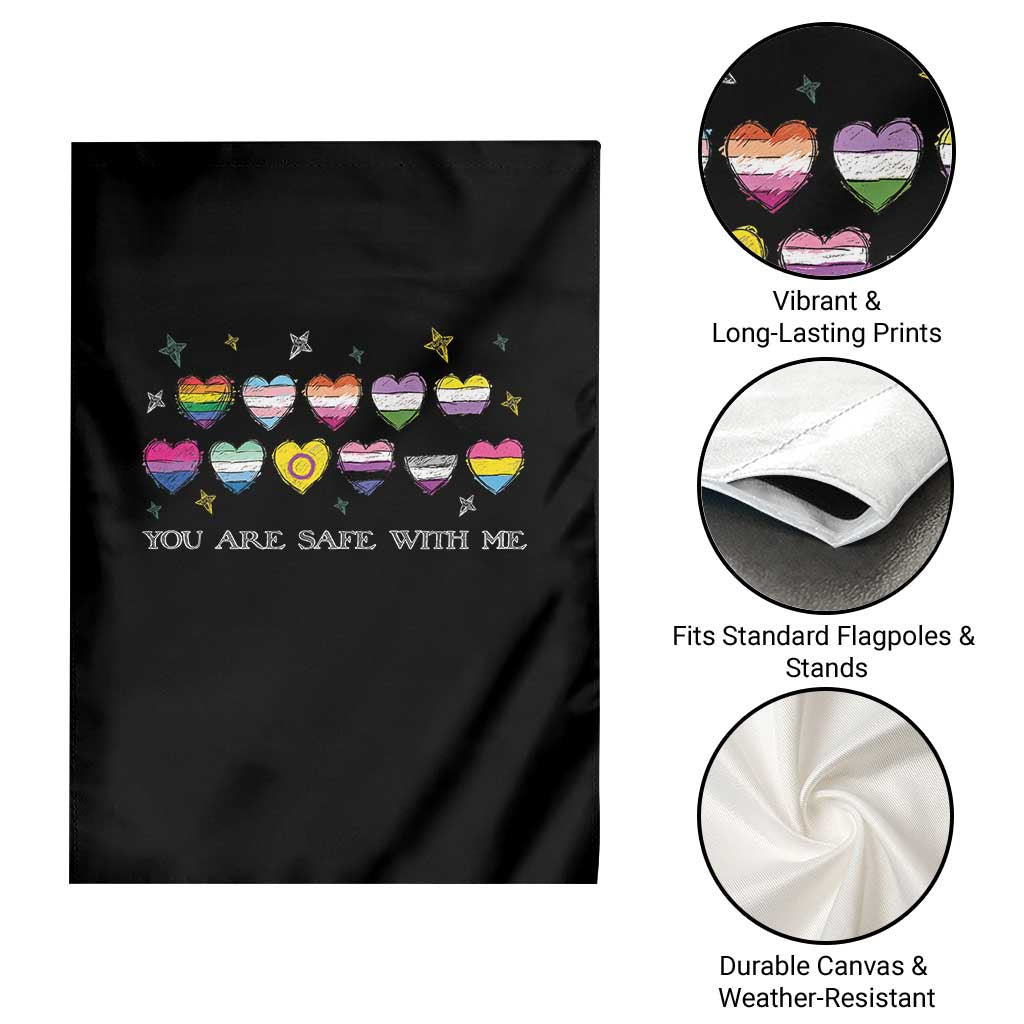 You Are Safe With Me Garden Flag LGBTQ Support Rainbow Flags Ally TS14 Print Your Wear