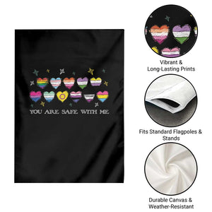 You Are Safe With Me Garden Flag LGBTQ Support Rainbow Flags Ally TS14 Print Your Wear