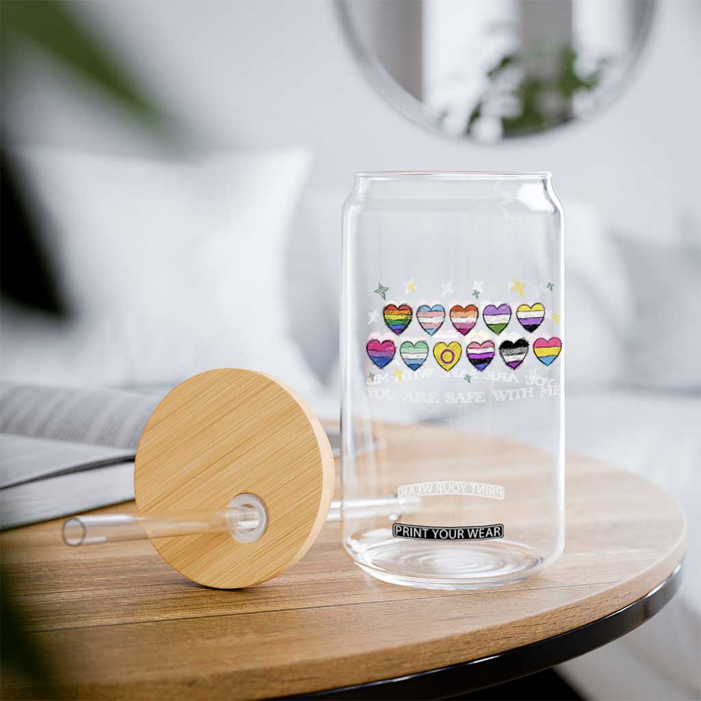 You Are Safe With Me Glass Can LGBTQ Support Rainbow Flags Ally TS14 Print Your Wear