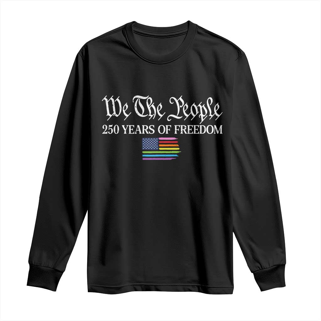 We The People Means Everyone Long Sleeve Shirt LGBTQ Gay Pride Rainbow Flags TS14 Black Print Your Wear