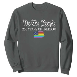 We The People Means Everyone Sweatshirt LGBTQ Gay Pride Rainbow Flags TS14 Dark Heather Print Your Wear