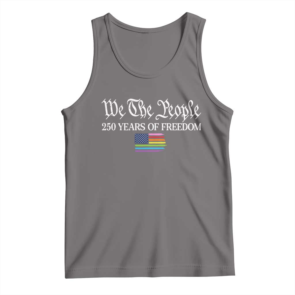 We The People Means Everyone Tank Top LGBTQ Gay Pride Rainbow Flags TS14 Deep Heather Print Your Wear