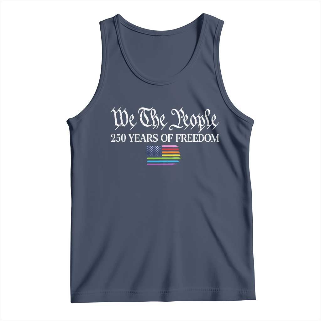 We The People Means Everyone Tank Top LGBTQ Gay Pride Rainbow Flags TS14 Navy Print Your Wear