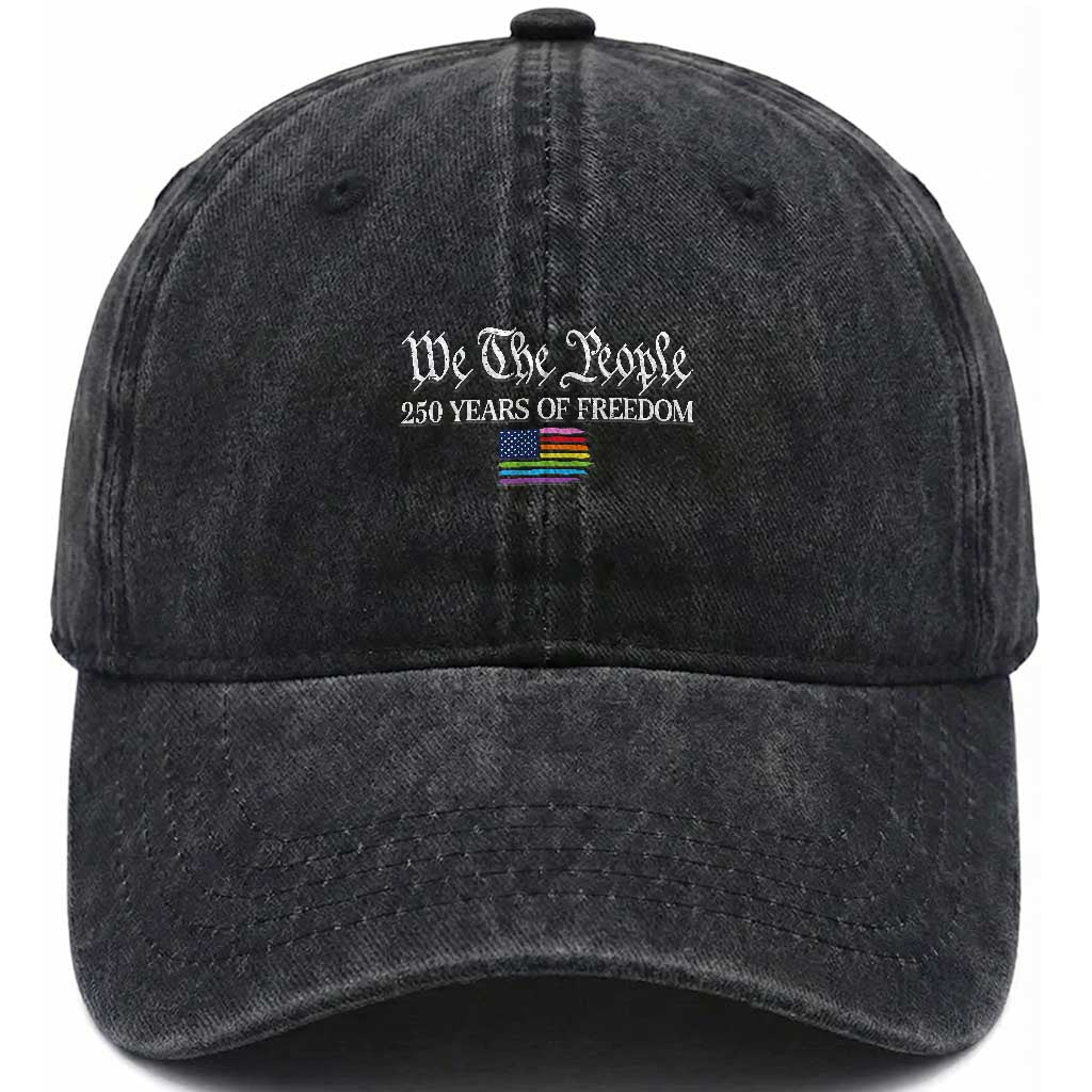We The People Means Everyone Washed Cotton Baseball Cap LGBTQ Gay Pride Rainbow Flags TS14 Print Your Wear