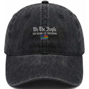 We The People Means Everyone Washed Cotton Baseball Cap LGBTQ Gay Pride Rainbow Flags TS14 Print Your Wear
