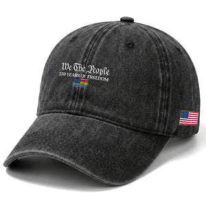 We The People Means Everyone Washed Cotton Baseball Cap LGBTQ Gay Pride Rainbow Flags TS14 Print Your Wear