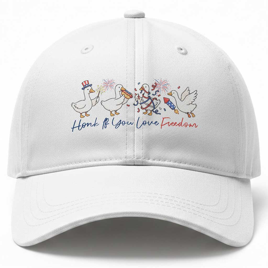 Silly Goose 4th of July Baseball Cap Honk If You Love Freedom TS14 Print Your Wear