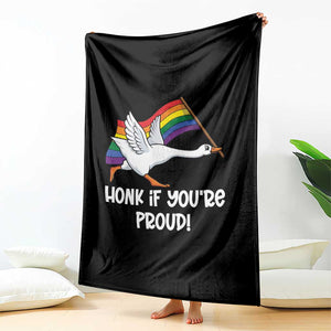 Silly Goose LGBTQ Rainbow Throw Blanket Honk If You're Proud TS14 Print Your Wear