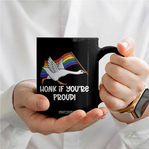 Silly Goose LGBTQ Rainbow Coffee Mug Honk If You're Proud TS14 Print Your Wear