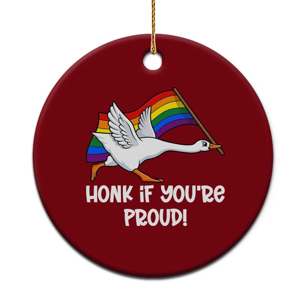 Silly Goose LGBTQ Rainbow Ceramic Ornament Honk If You're Proud TS14 1pc Red Print Your Wear