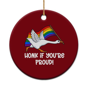 Silly Goose LGBTQ Rainbow Ceramic Ornament Honk If You're Proud TS14 1pc Red Print Your Wear