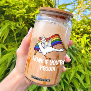 Silly Goose LGBTQ Rainbow Glass Can Honk If You're Proud TS14 Black Print Your Wear