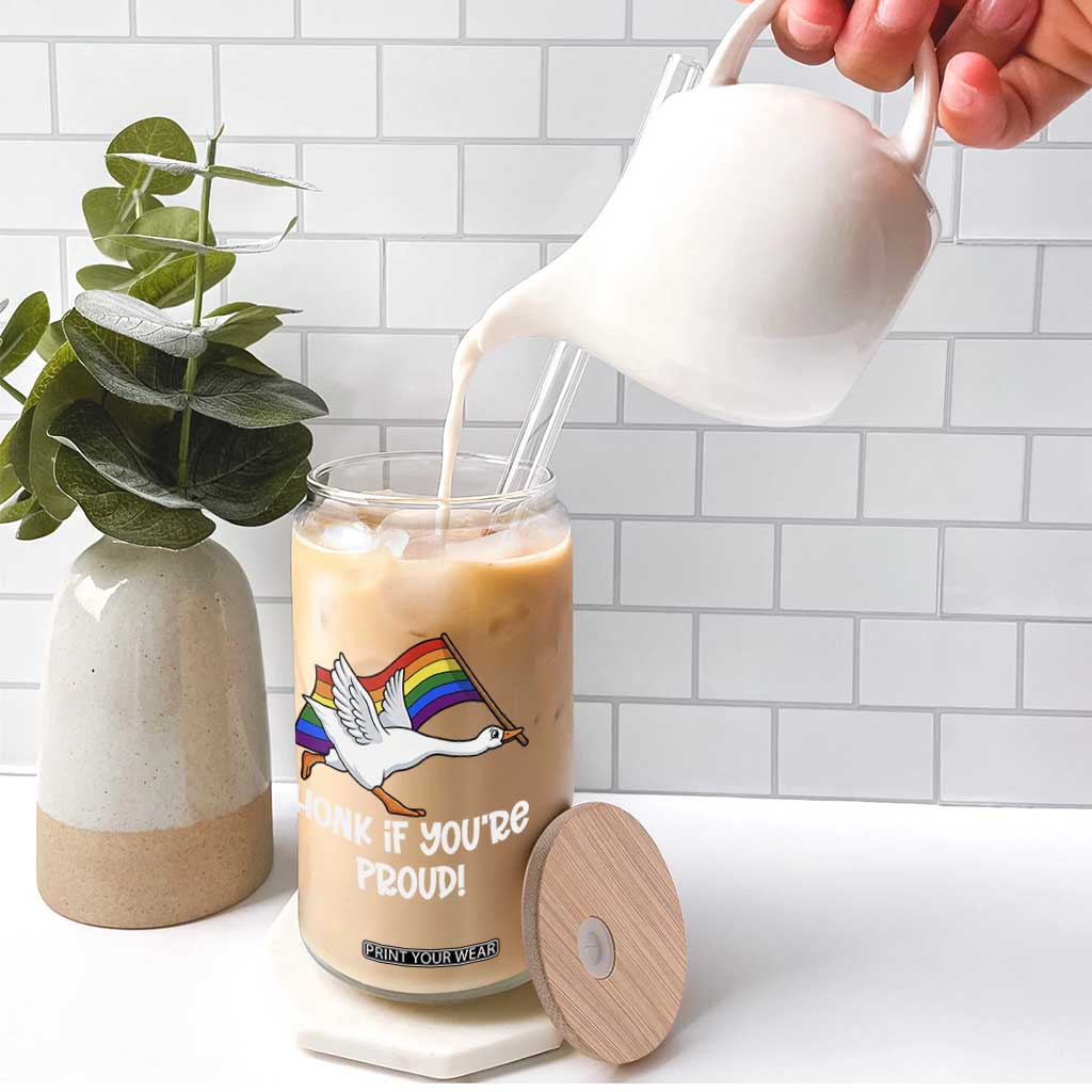 Silly Goose LGBTQ Rainbow Glass Can Honk If You're Proud TS14 Print Your Wear
