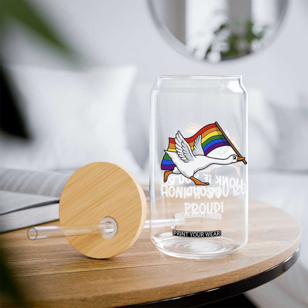 Silly Goose LGBTQ Rainbow Glass Can Honk If You're Proud TS14 Print Your Wear