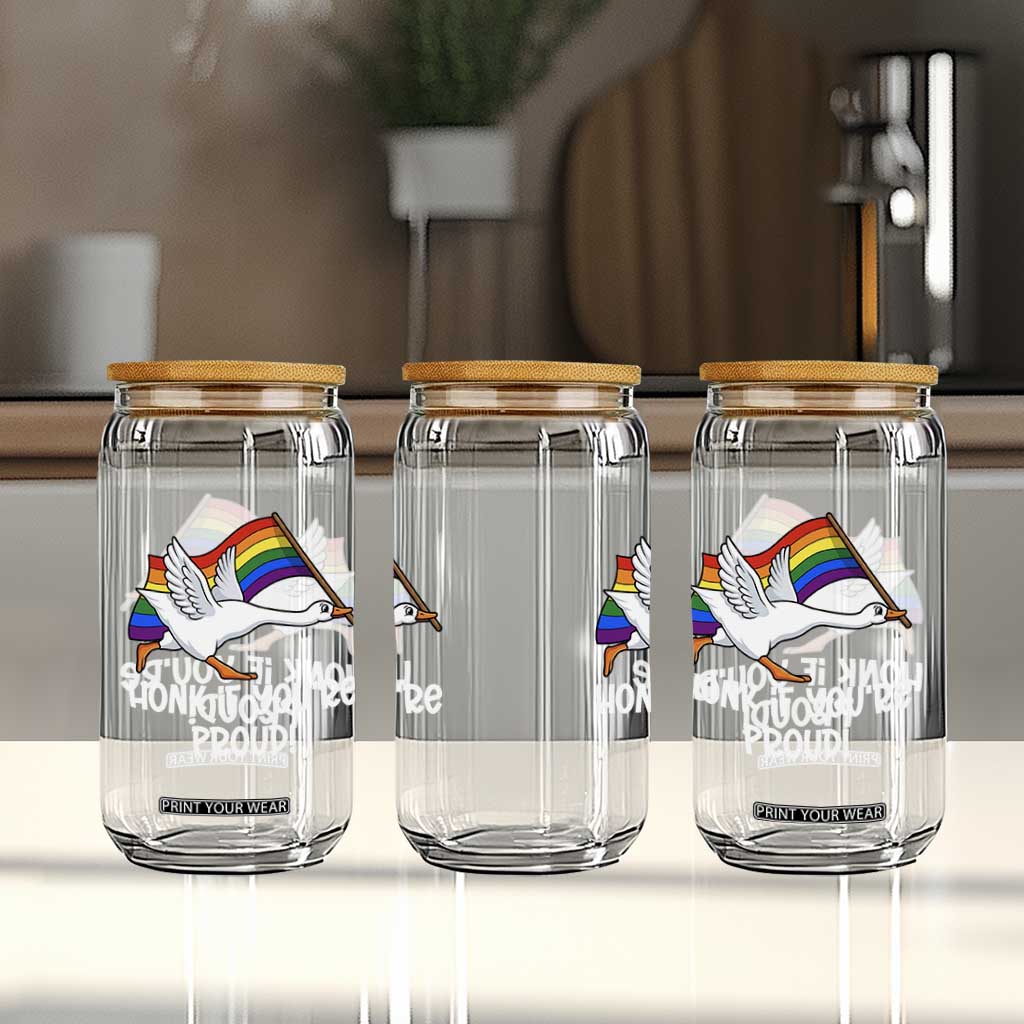 Silly Goose LGBTQ Rainbow Glass Can Honk If You're Proud TS14 Print Your Wear