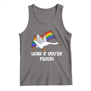 Silly Goose LGBTQ Rainbow Tank Top Honk If You're Proud TS14 Deep Heather Print Your Wear