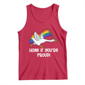 Silly Goose LGBTQ Rainbow Tank Top Honk If You're Proud TS14 Red Print Your Wear