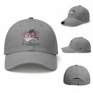 Freedom 250th Anniversary Baseball Cap Funny 4th Of July Silly Goose TS14 Baseball Cap Universal Fit Sport Gray Print Your Wear