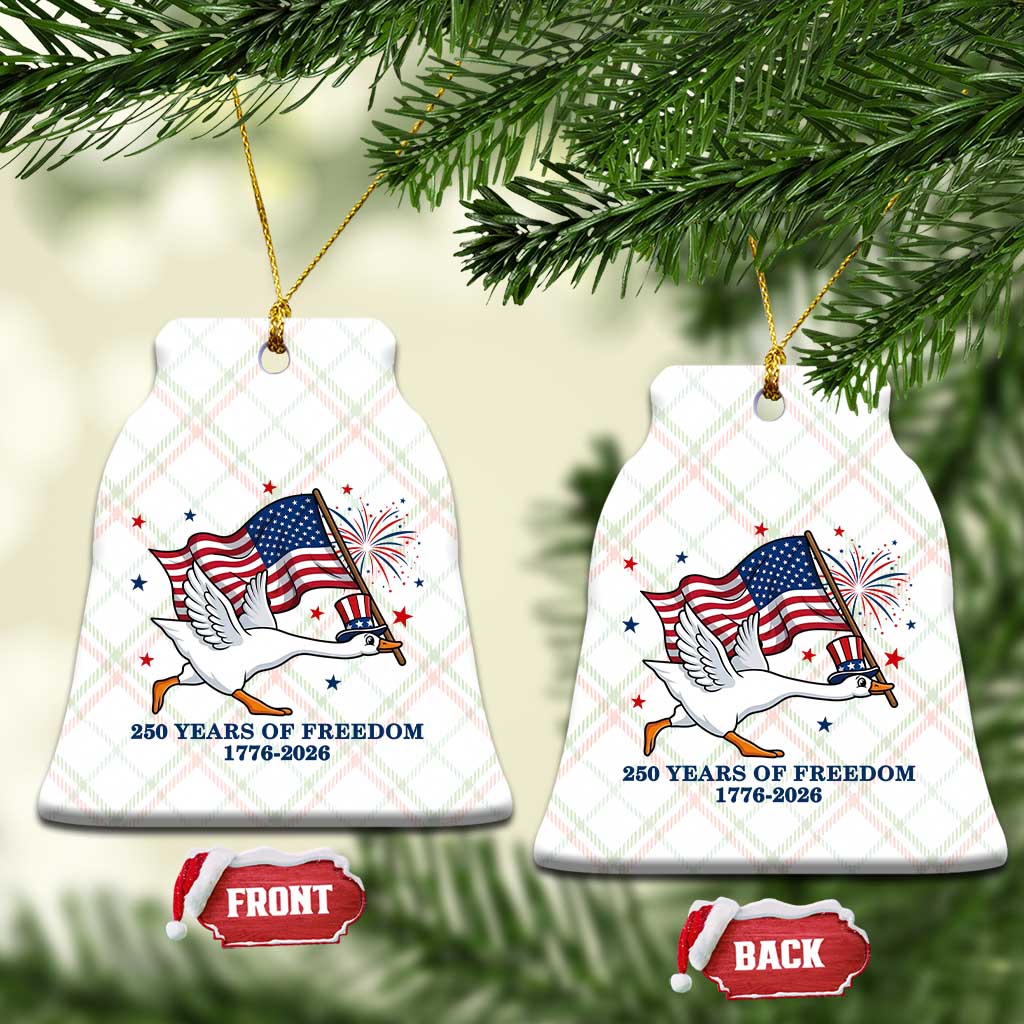 Freedom 250th Anniversary Ceramic Ornament Funny 4th Of July Silly Goose TS14 Print Your Wear